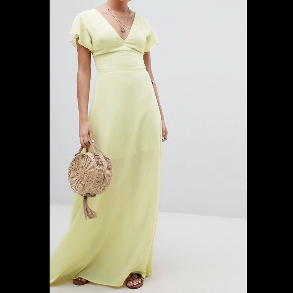 asos yellow dress maxi